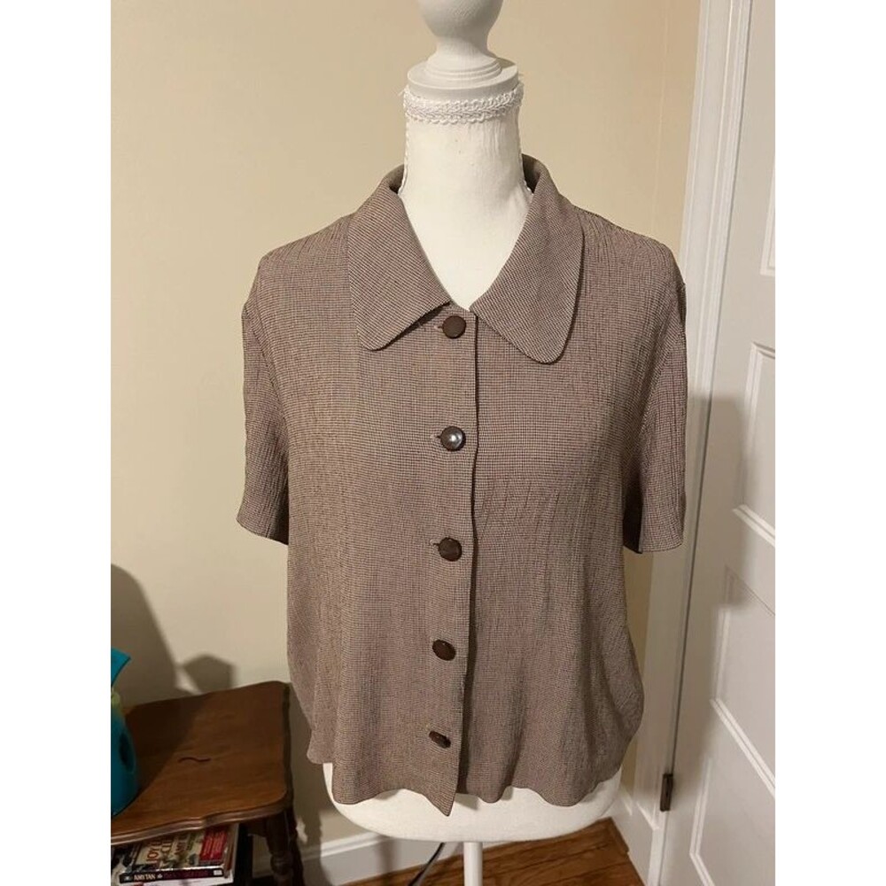 Collared button down plaid shirt